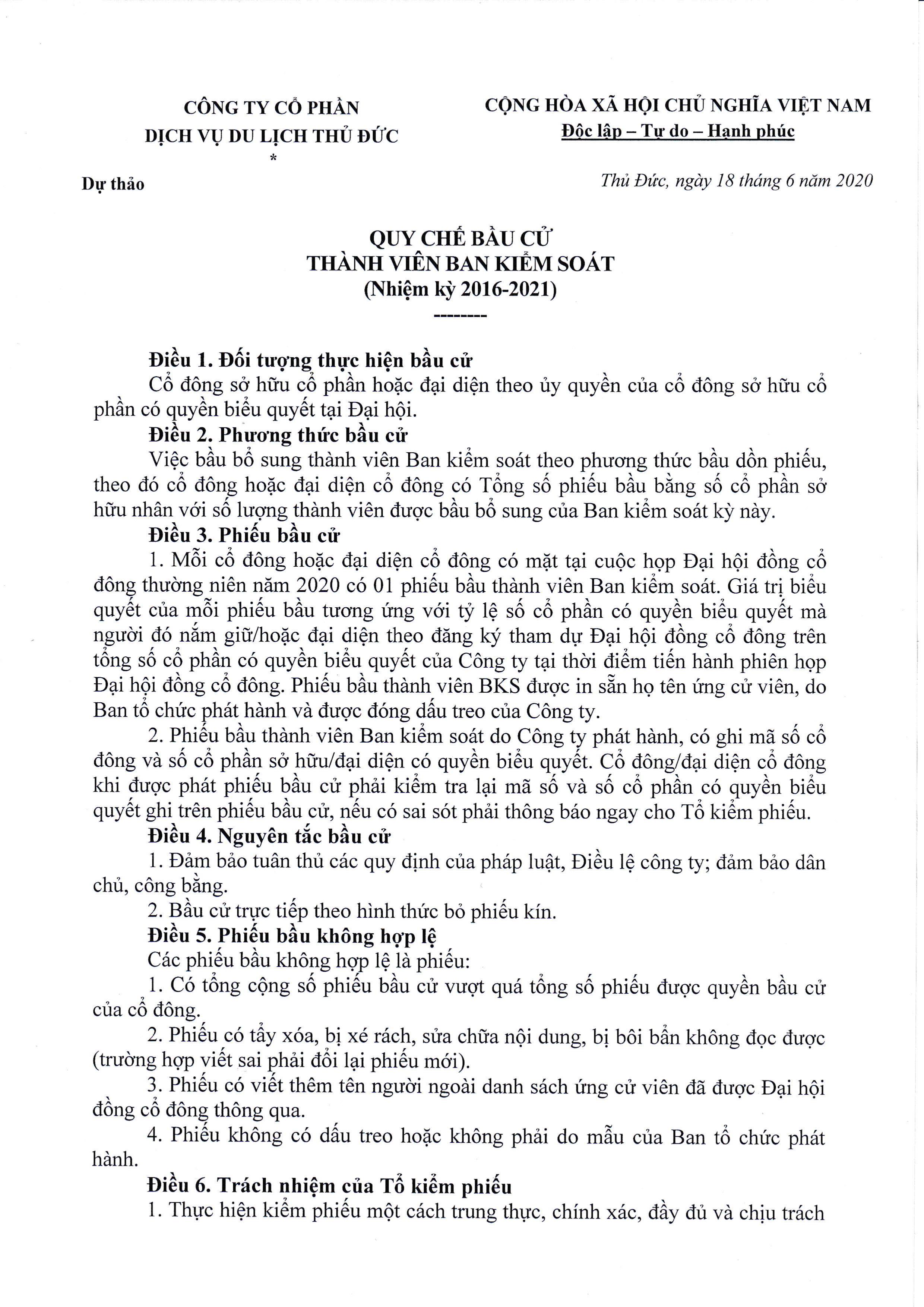Quy che bau cu thanh vien ban kiem soat (nhiem ky 2016-2021)